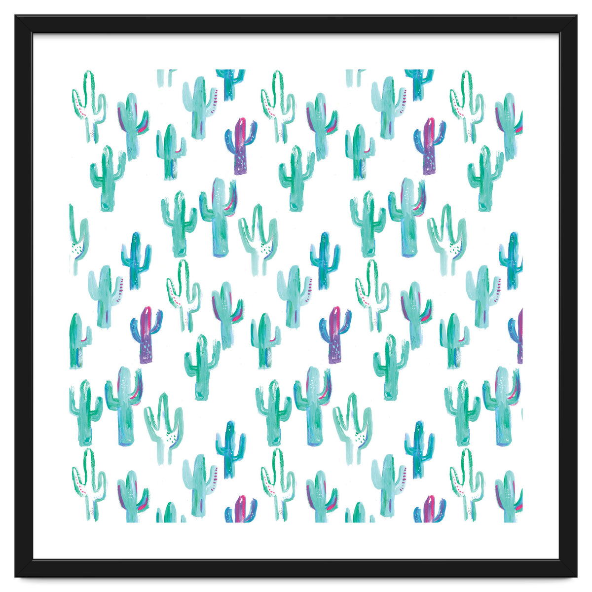 All Over Painted Cacti Mint And Pink