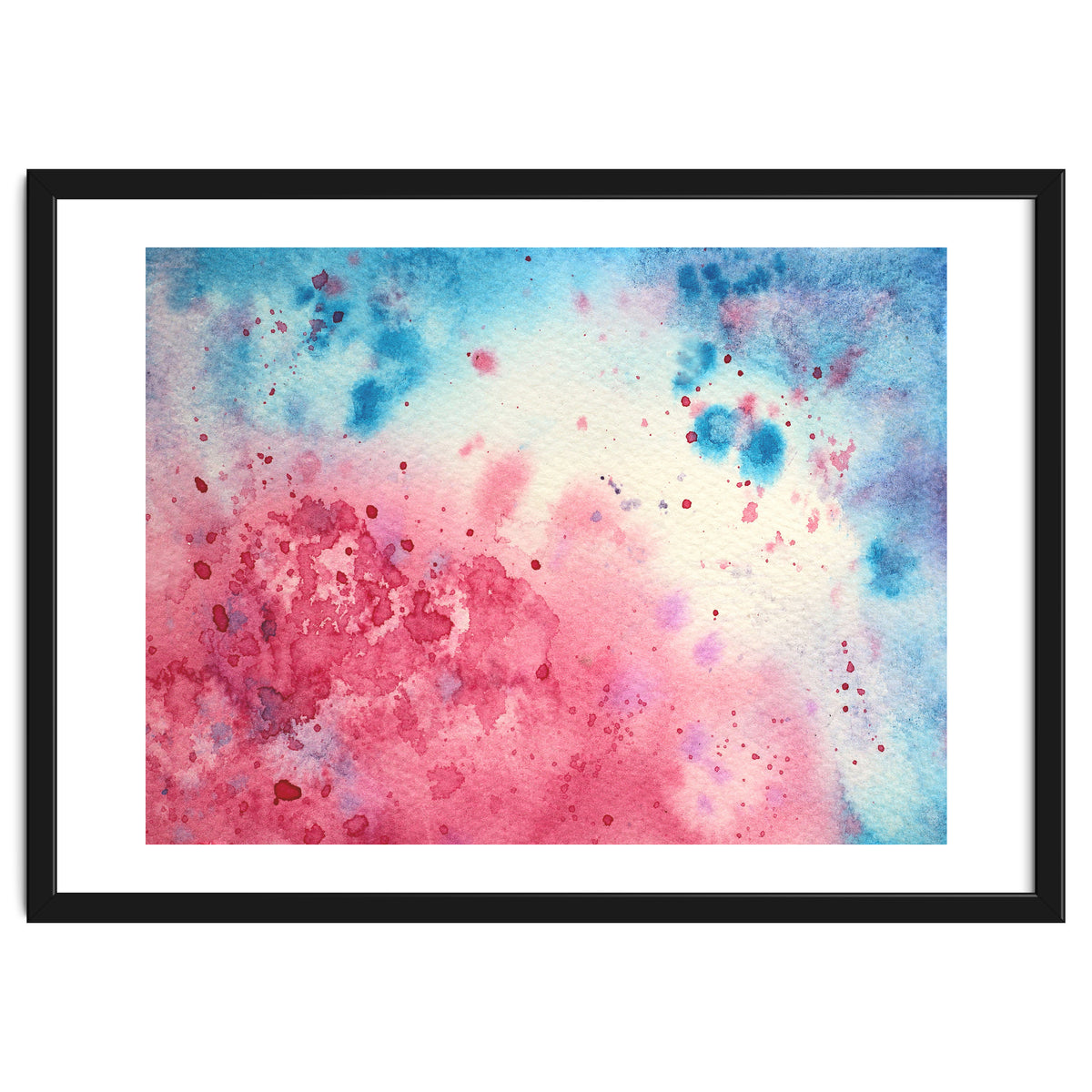 When pink meets blue || abstract watercolor