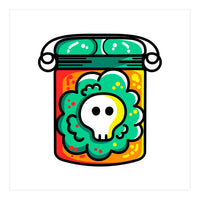 Kawaii Cute Skull In A Jar (Print Only)