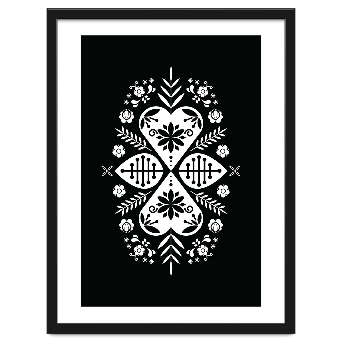 Scandinavian Folk Pattern Monochrome 01