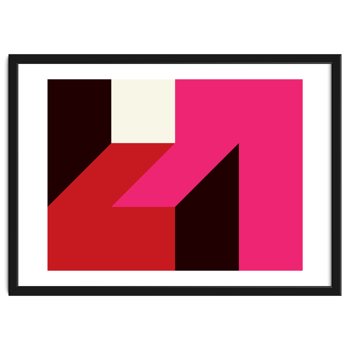 Geometric Shapes No. 62 - red, magenta & black