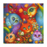 Colorful Crazy Kitty Cat Kitten Collage (Print Only) thumbnail