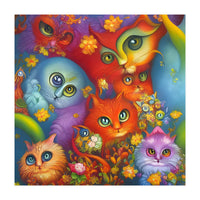 Colorful Crazy Kitty Cat Kitten Collage (Print Only)