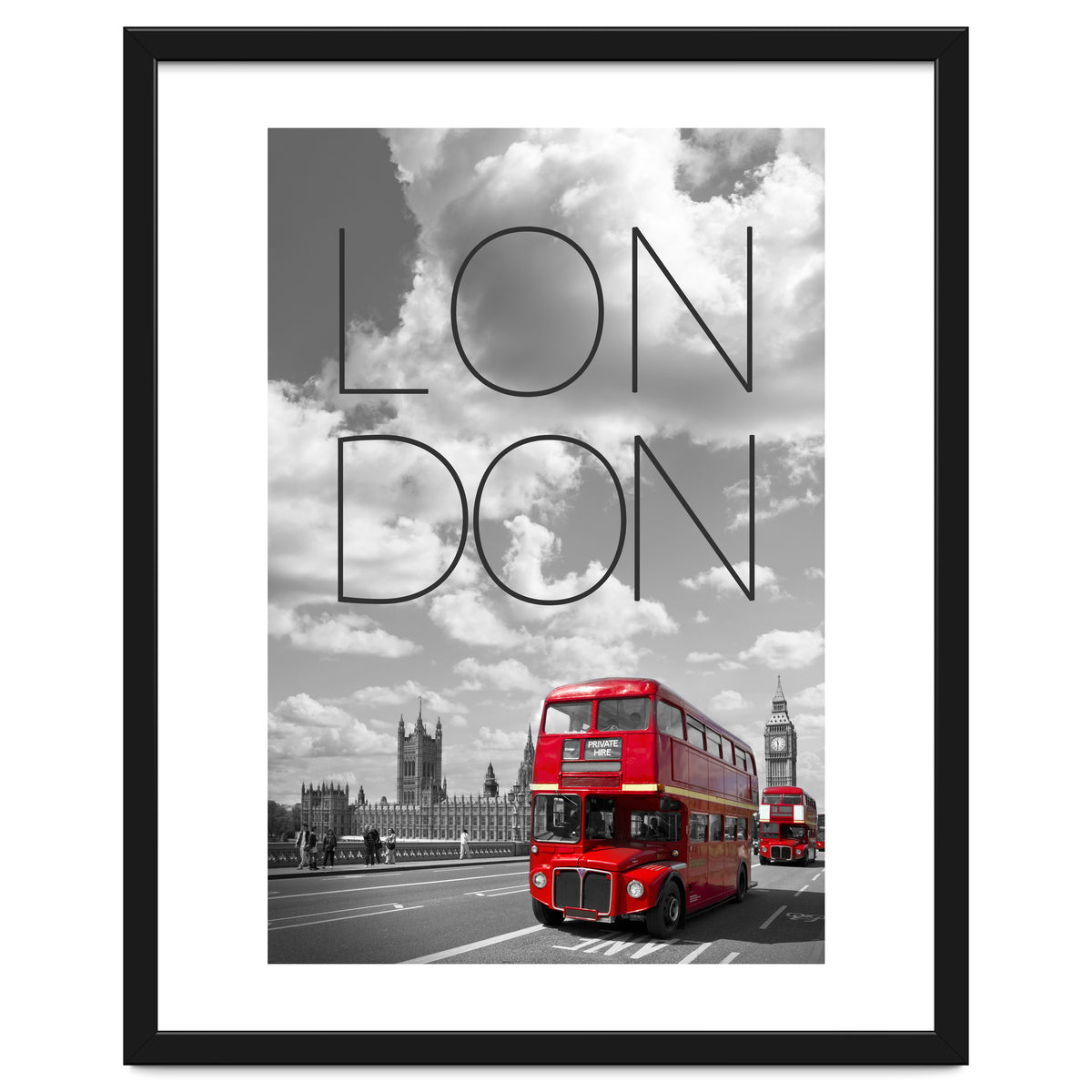 Red Buses in London | Text & Skyline