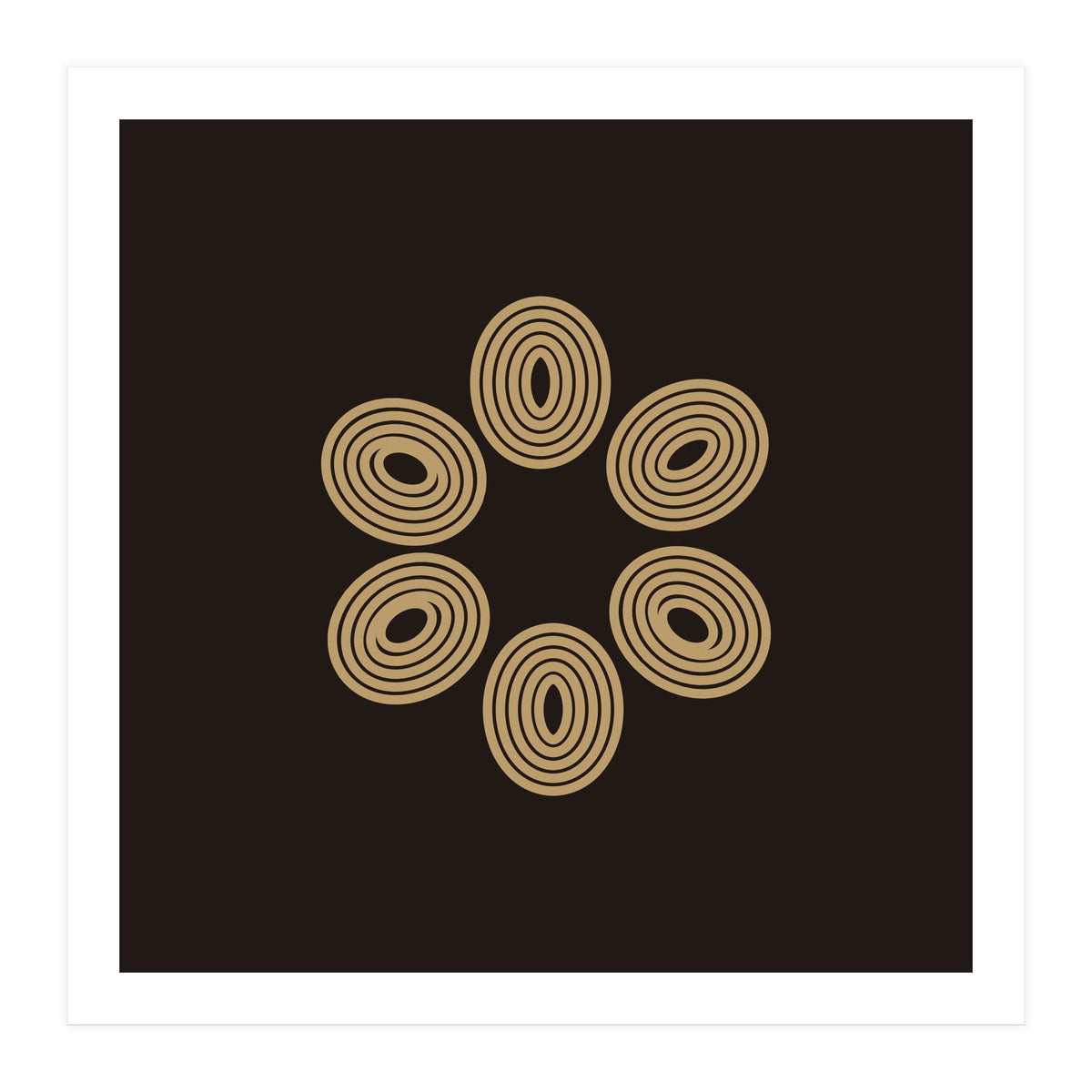 Golden floral lines | abstract minimal (Print Only)