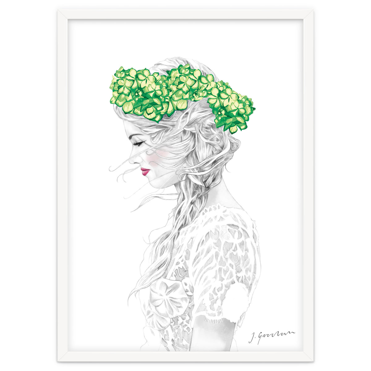 Green Hydrangea Girl