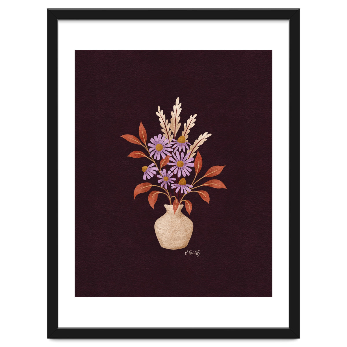 Purple Floral Vase Still Life