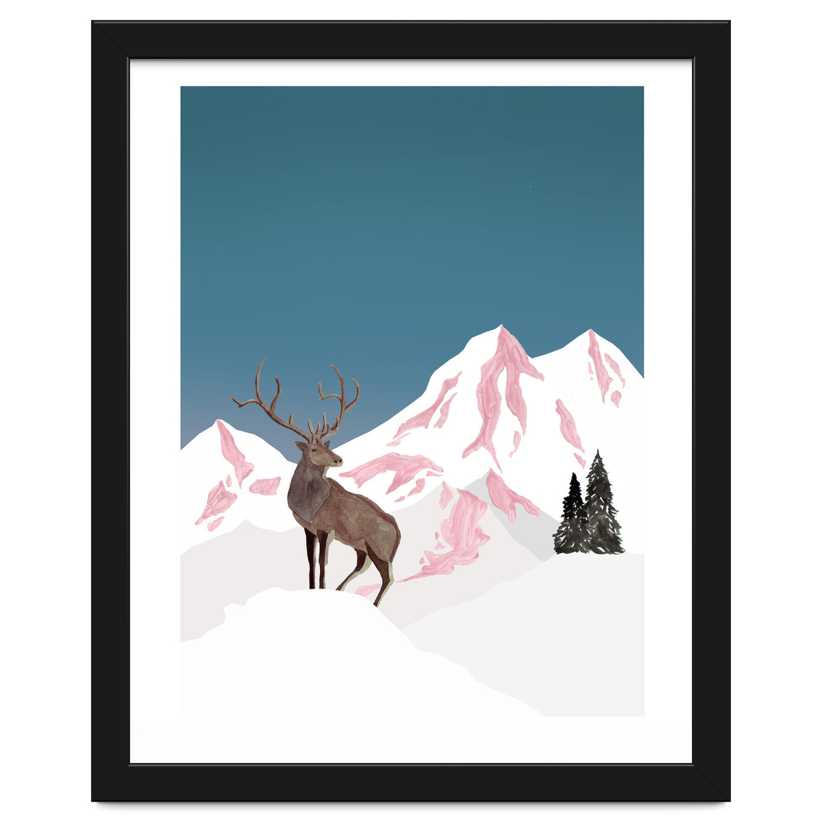 Mountain Love Winter Stag
