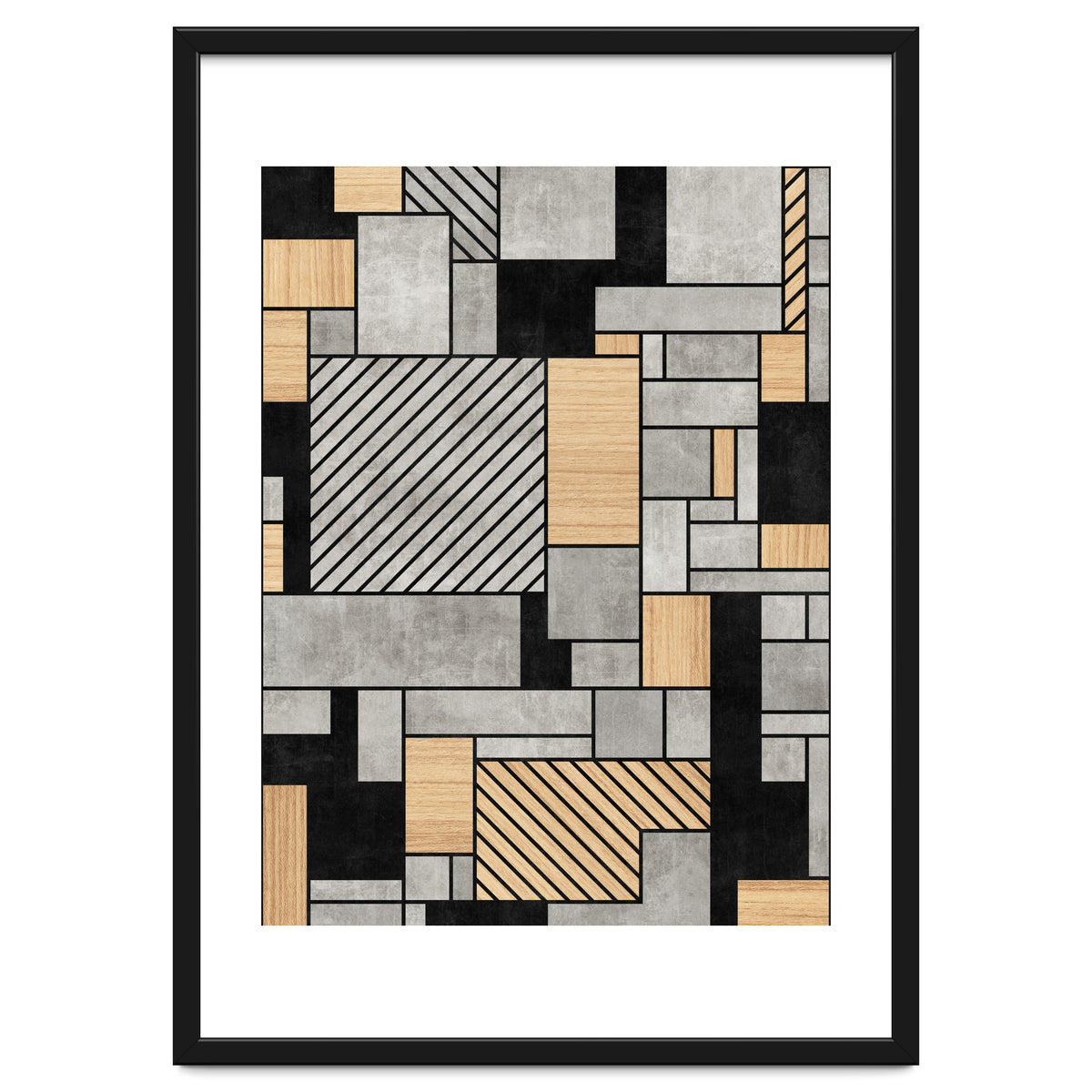 Random Pattern - Concrete and Wood