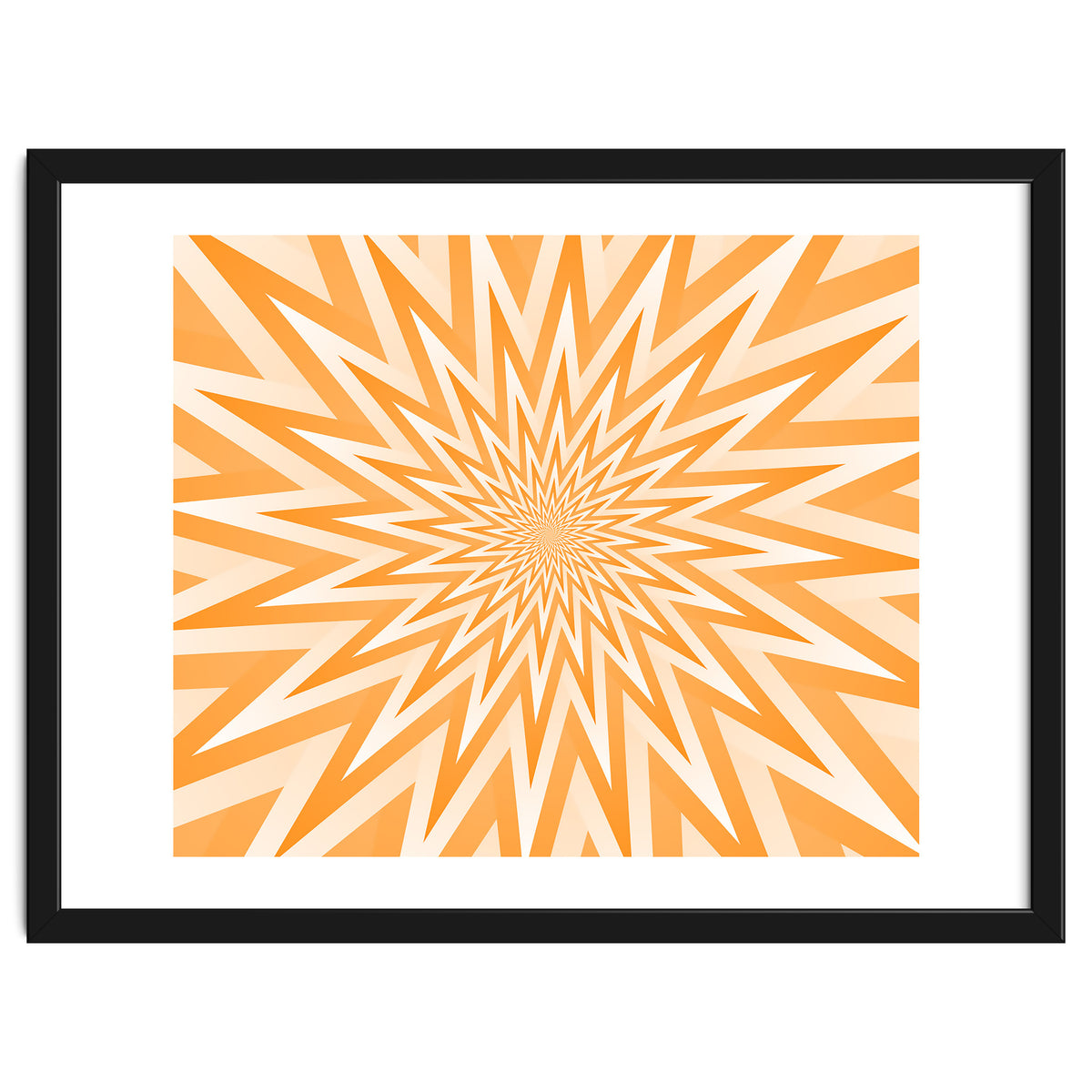 Abstract Orange Geometric Design Art