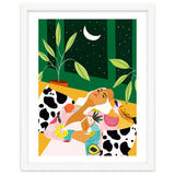 Eclectic Moon Lover | Modern Bohemian Quirky Woman Fashion | Color Pop Dreamer Illustration thumbnail