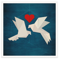 Origami love birds