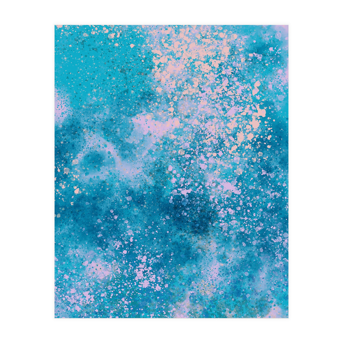 Abstract Watercolor Pink Blue (Print Only)
