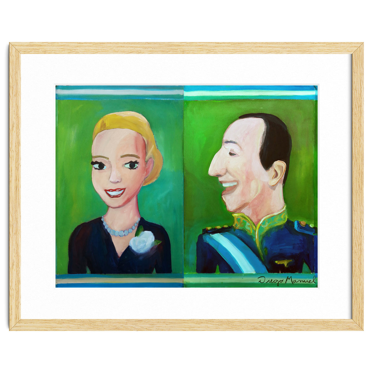 Evita y Juan Perón Díptico