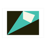 Geometric Shapes No. 72 - turquoise, white & black (Print Only) thumbnail