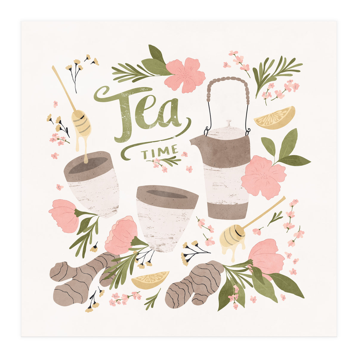 Ginger Lavender Tea Art (Print Only)