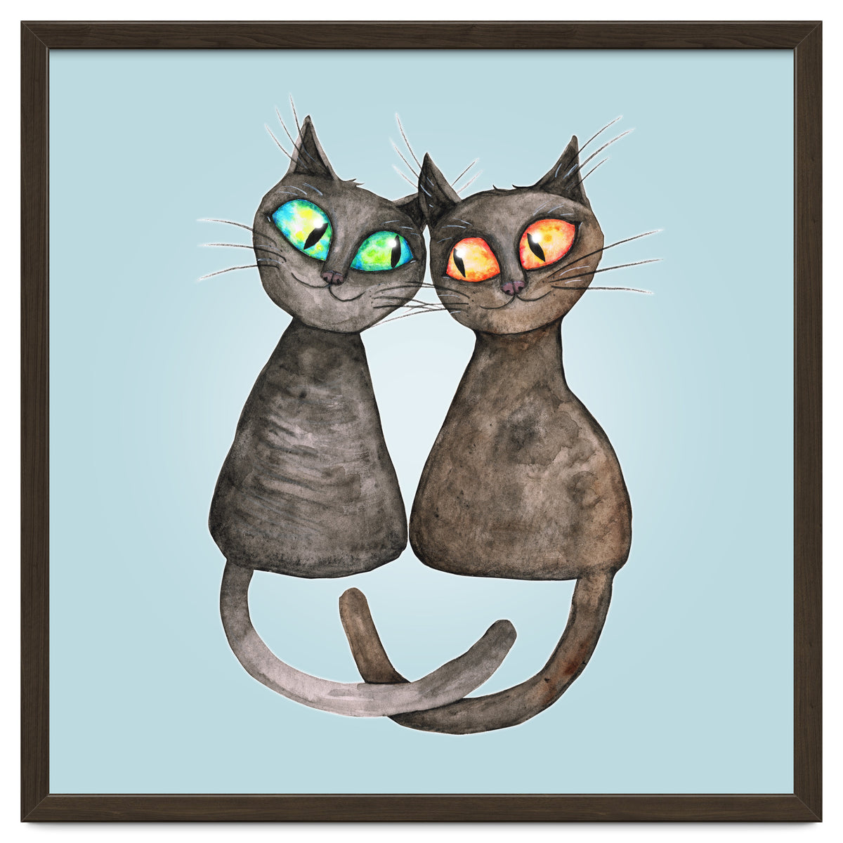 Two cute loving cats