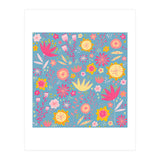 High Summer Flowers Teal (Print Only) thumbnail