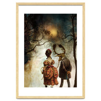 VINTAGE COUPLE IN AUTUMNAL ABSTRACT FOREST  II
