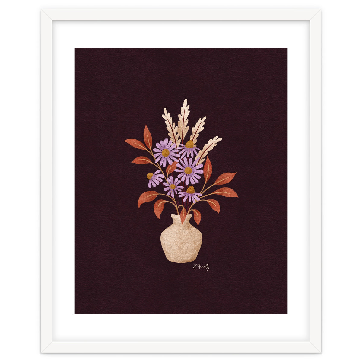 Purple Floral Vase Still Life