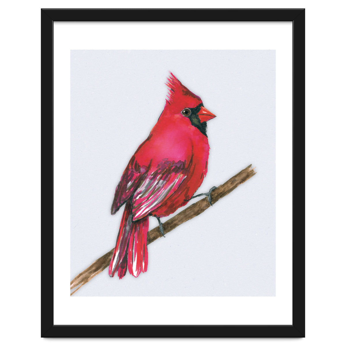 A Northern cardinal watercolor