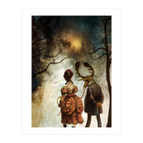 VINTAGE COUPLE IN AUTUMNAL ABSTRACT FOREST  II (Print Only) thumbnail