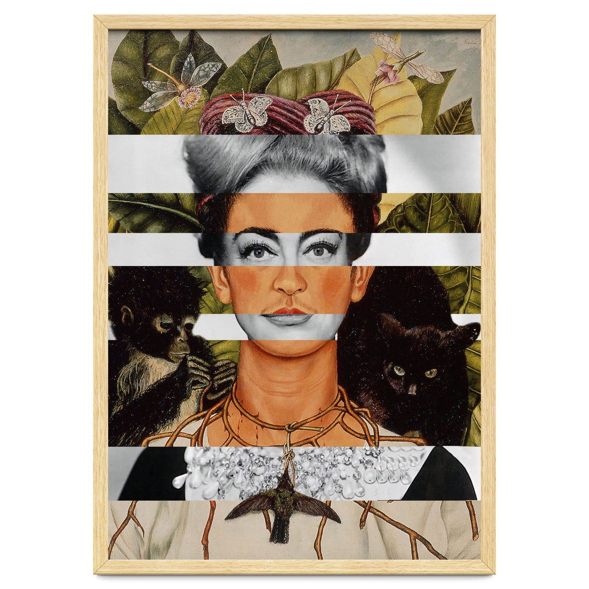 Frida Kahlo "Self Portrait with Thorn Necklace and Hummingbird" & Joan Crawford