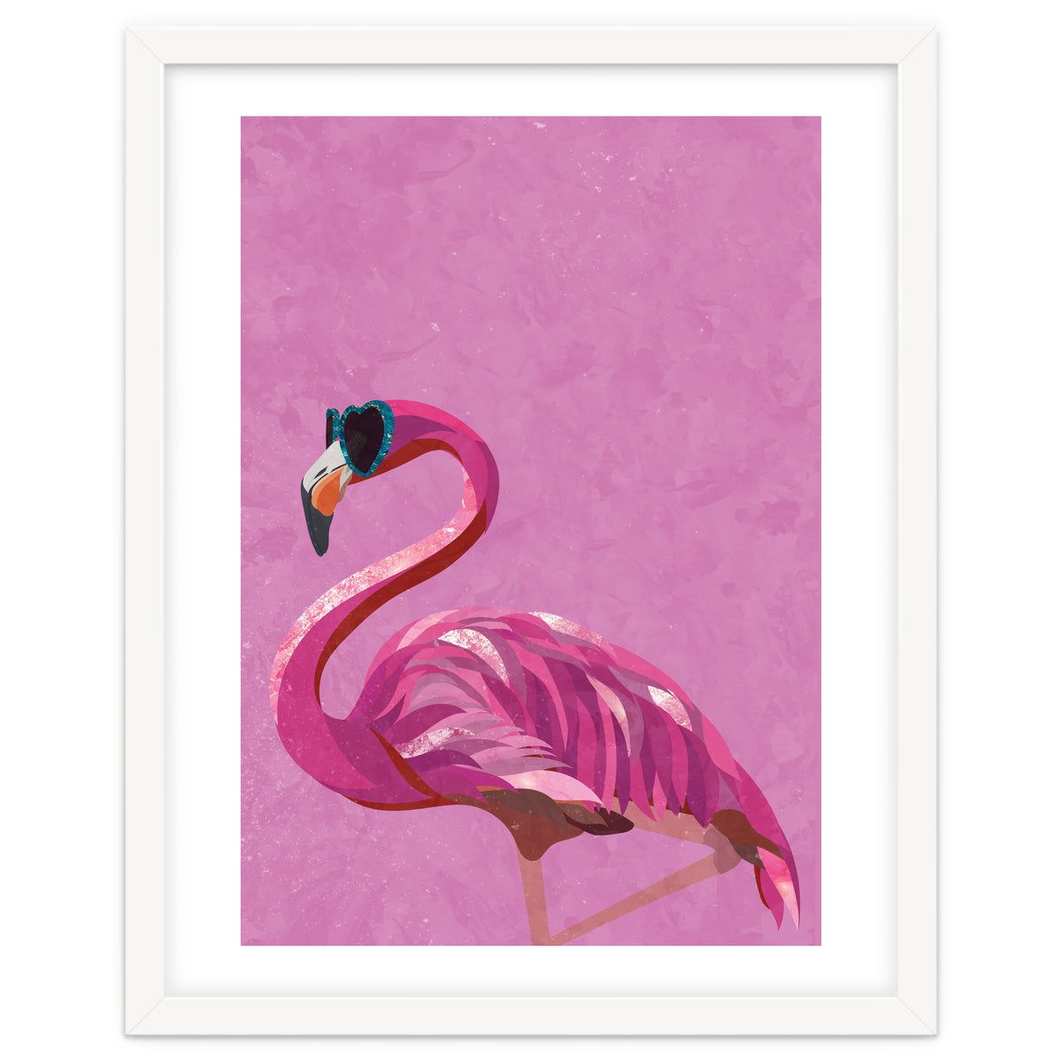 Pink Flamingo Wearing Glasses