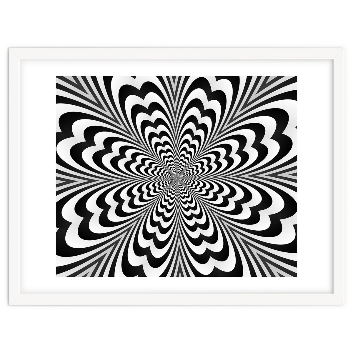 Abstract Spiral Black And White Optical Illusion