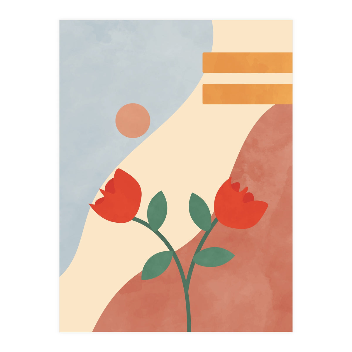 Rose Flower Abstract Botanical Modern (Print Only)