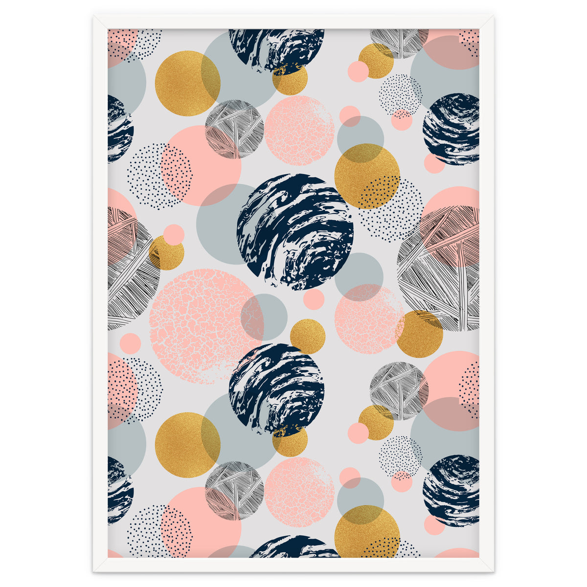 Pattern of abstract textured circles