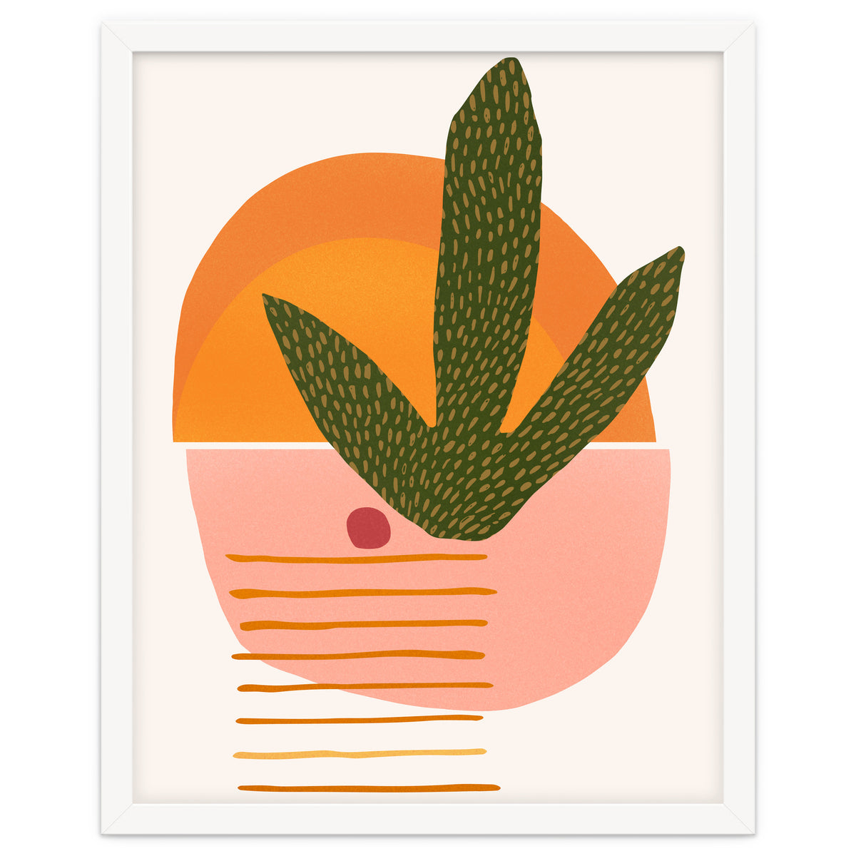 Desert Sunset With Cactus And Cherry