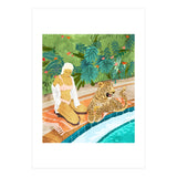 The Wild Side, Human & Nature Connection, Woman With Cheetah Cat, Tiger Painting (Print Only) thumbnail