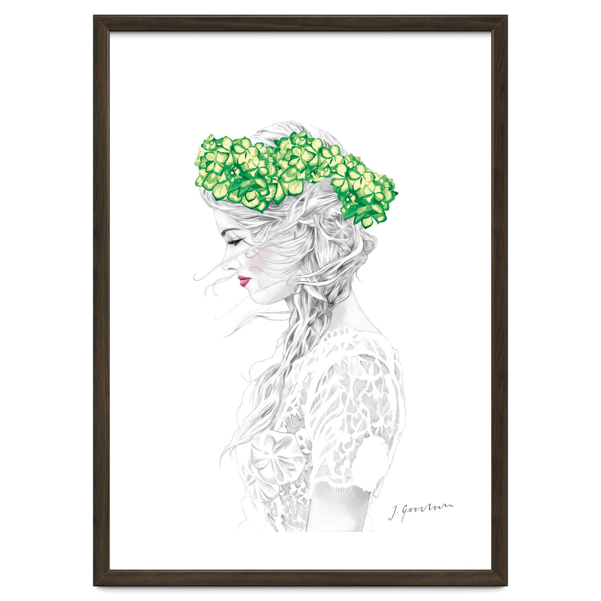 Green Hydrangea Girl