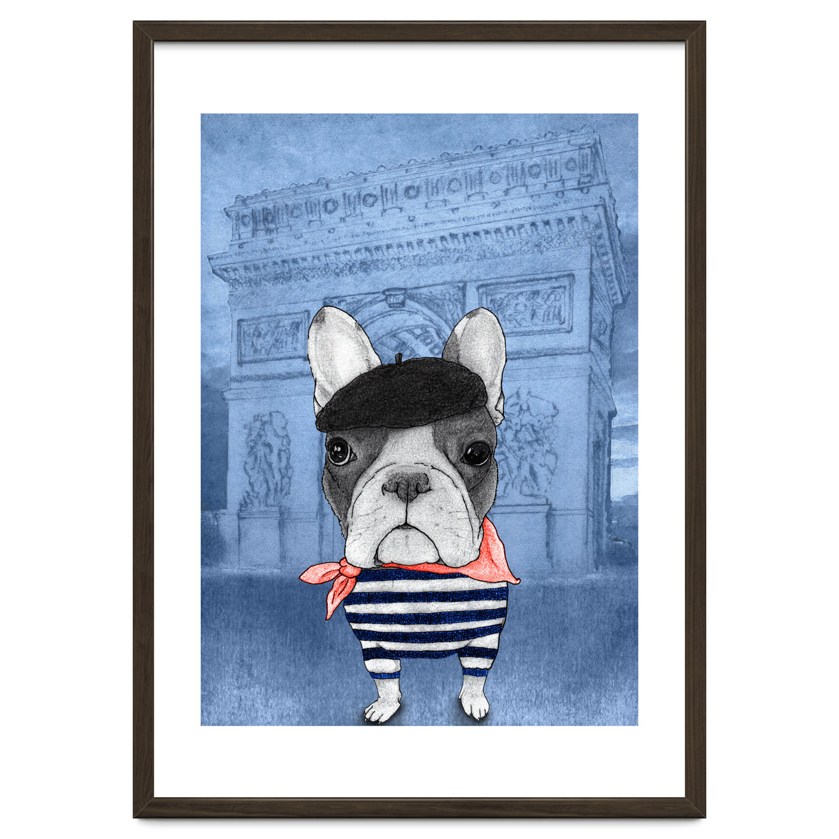 French Bulldog With Arc De Triomphe