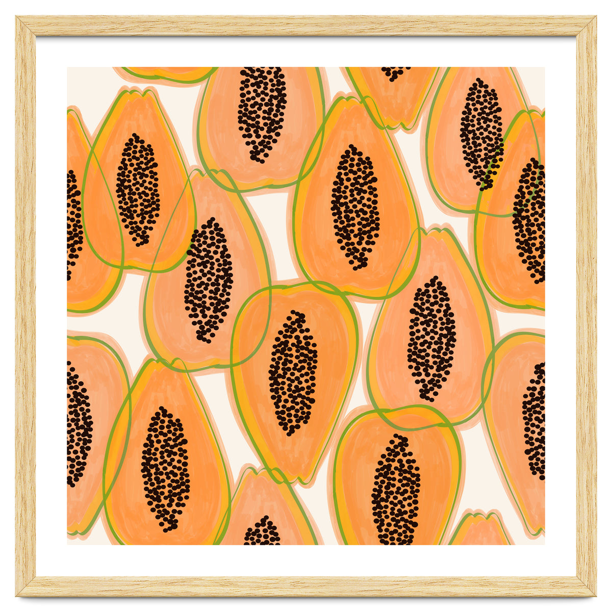 Papaya Cravings | Pastel Watercolor Tropical Fruit Food Painting | Juicy Sweet Illustration