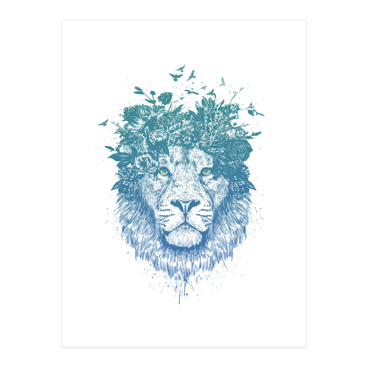 Floral Lion (Print Only)