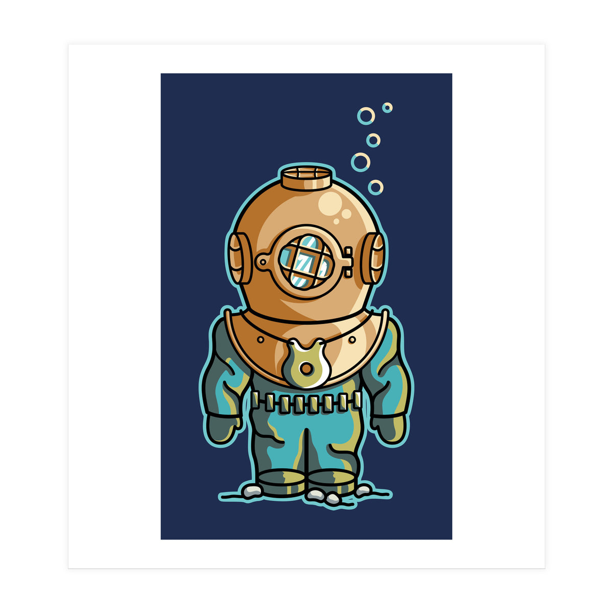 Cute Deep Sea Diver (Print Only)