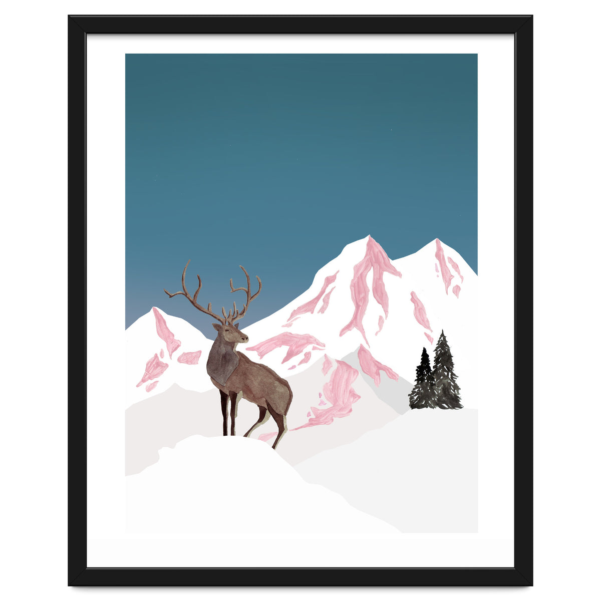 Mountain Love Winter Stag