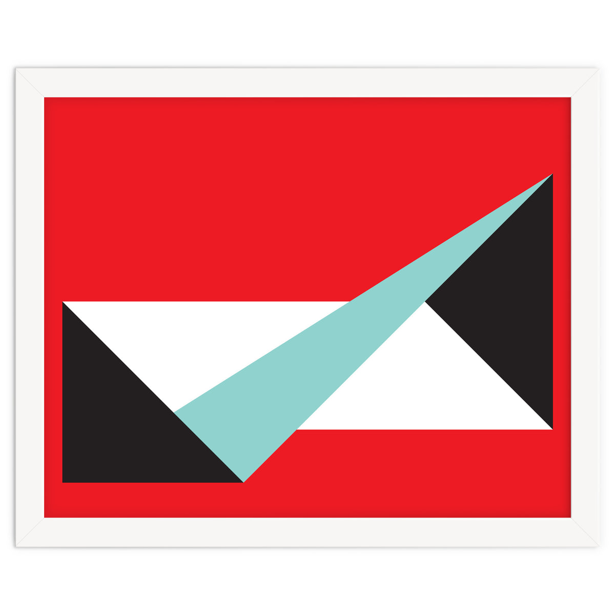 Geometric Shapes No. 49 -  teal, black & red