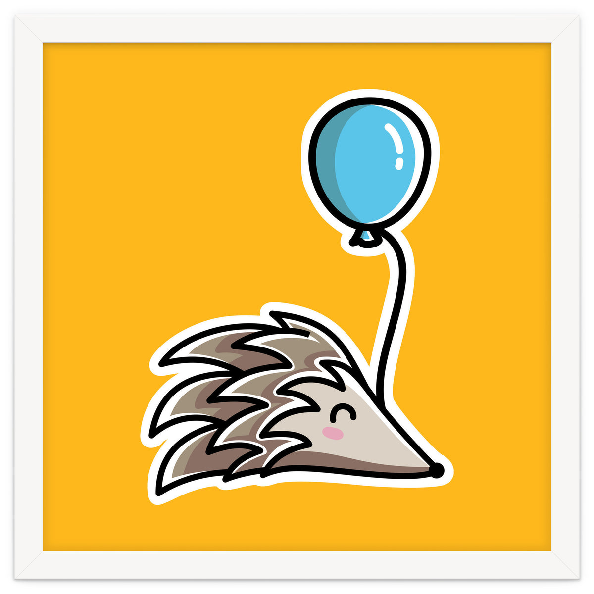 Kawaii Cute Hedgehog With Balloon