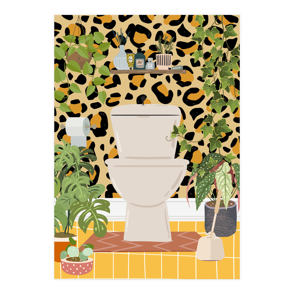 Loo in Cheetah Bathroom (Print Only)