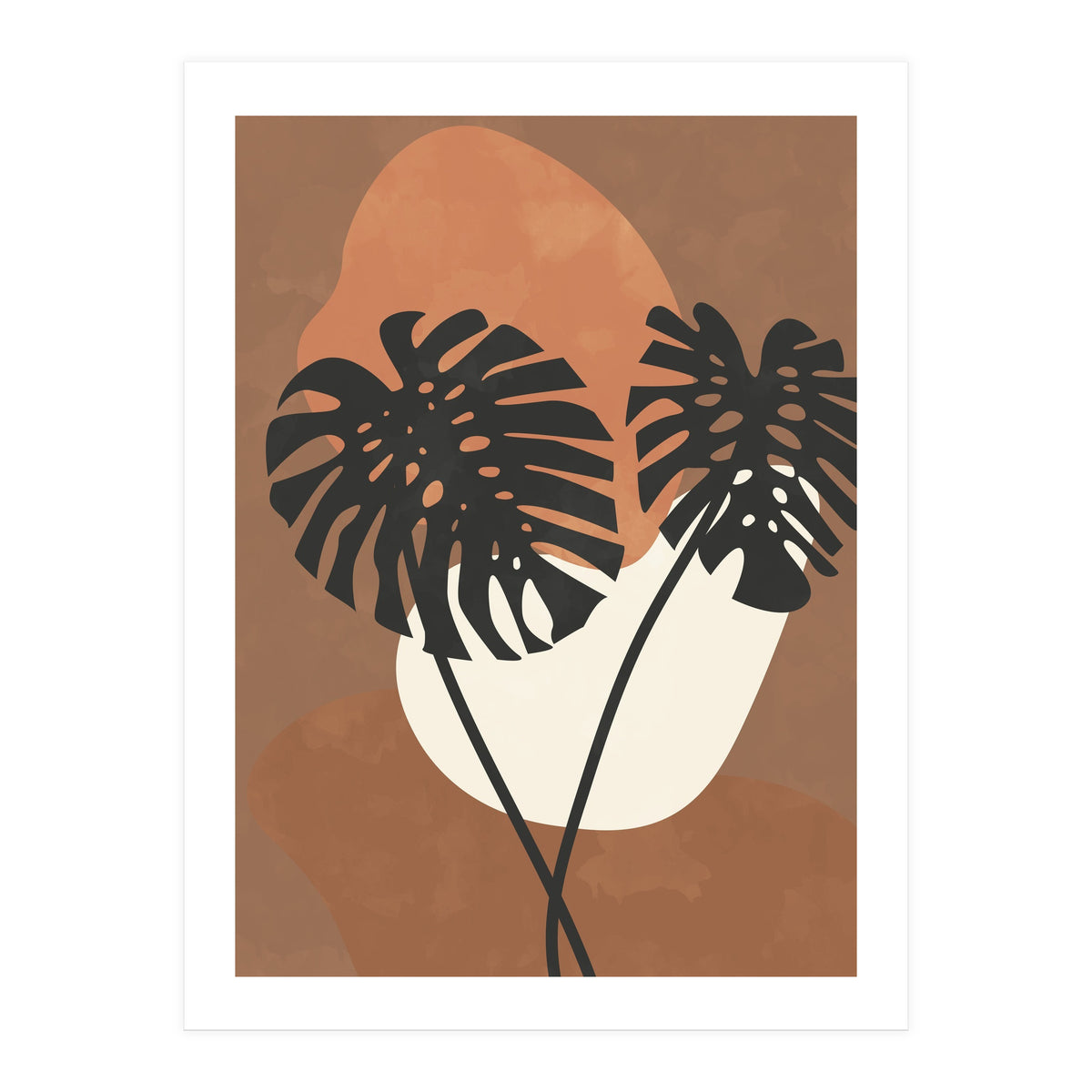 Boho Earth Tones Monstera (Print Only)