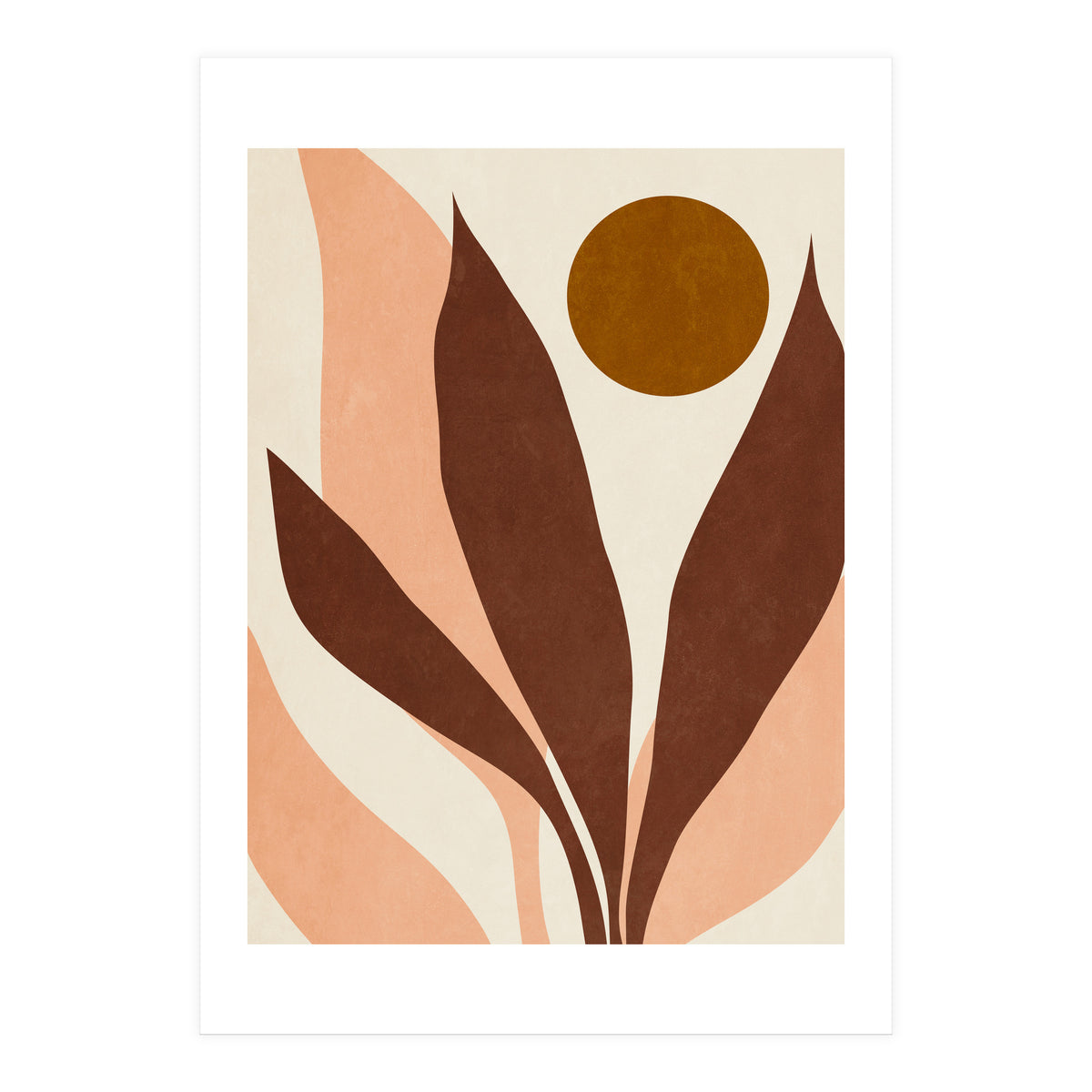 ABSTRACT LEAVES AND SUN - R01 (Print Only)
