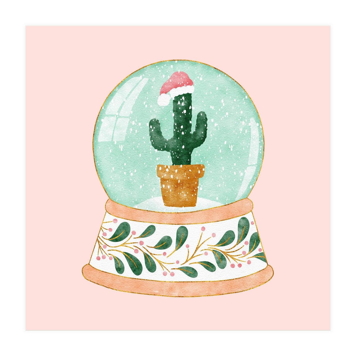 Cactus Snow Globe (Print Only)