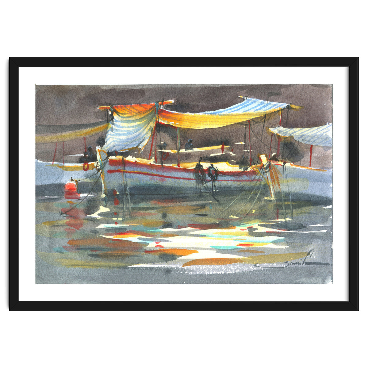 Yacht painting art watercolor