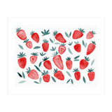 Strawberries - red and teal (Print Only) thumbnail
