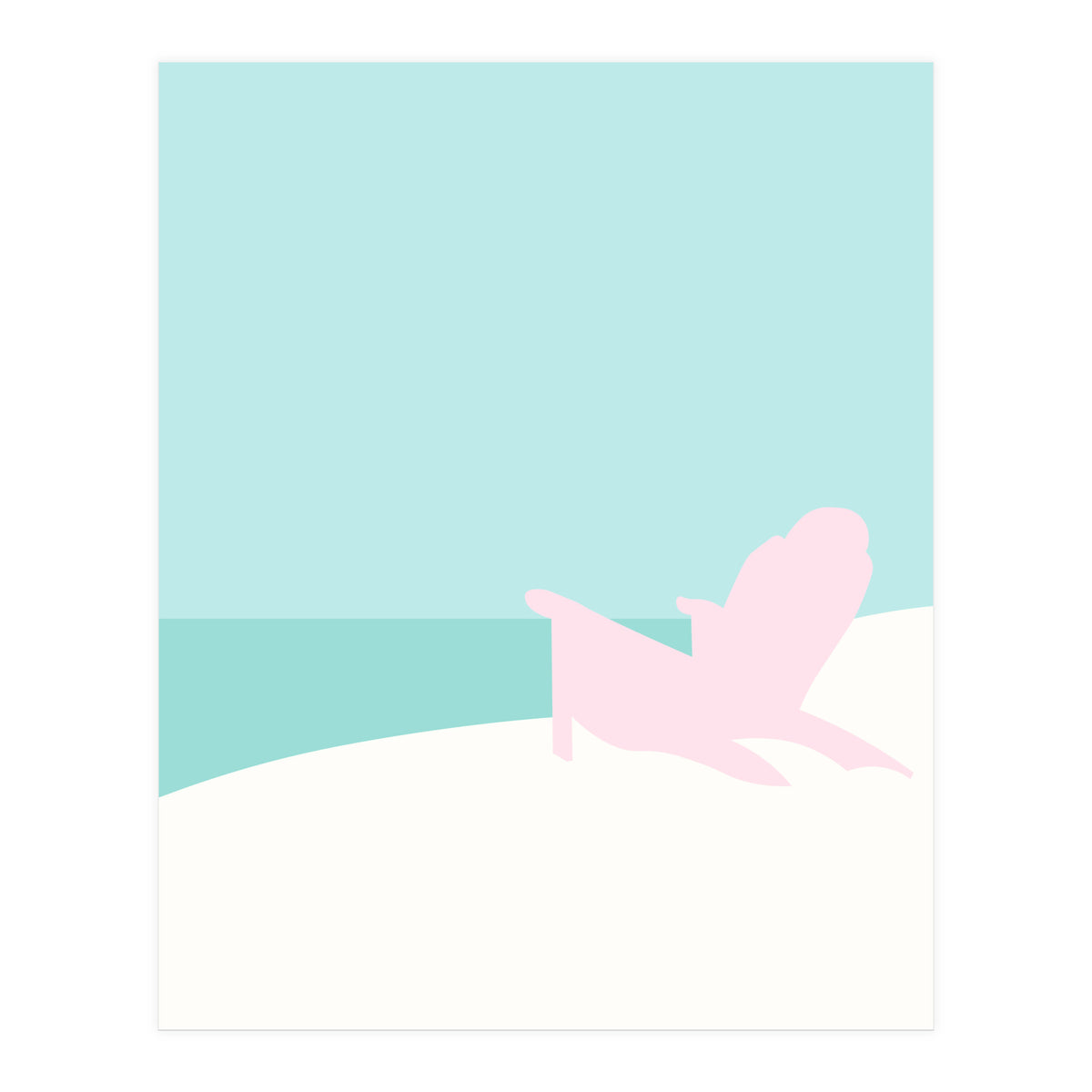 Minimal Beach Chair - Turquoise Coast (Print Only)