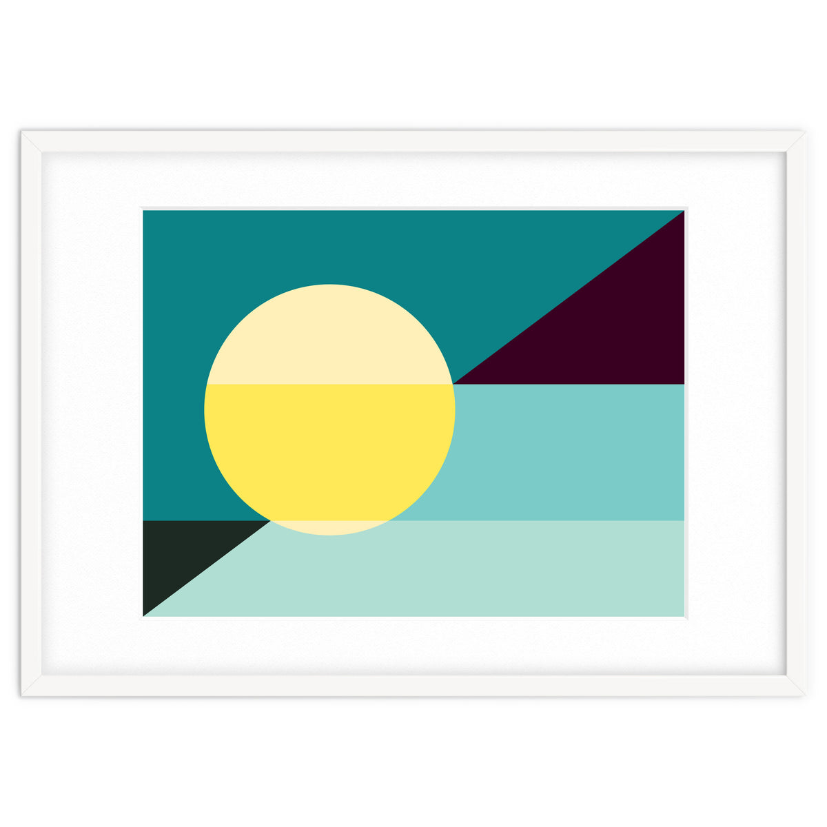 Geometric Shapes No. 3 - teal, purple & yellow