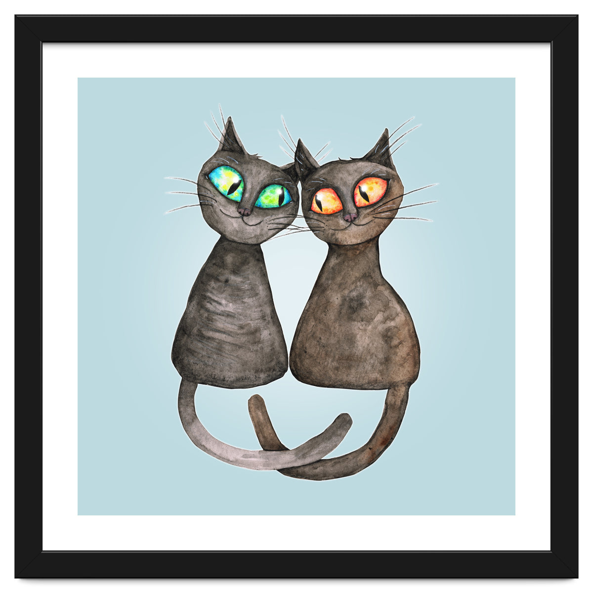 Two cute loving cats